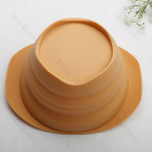 Große umwelt freundliche tragbare tragbare faltbare Silikon-Hunden apf Niedliches <span class=keywords><strong>Design</strong></span> Zusammen klappbare Wasserschale für Tiernahrung mit festem Muster - Product Image 5