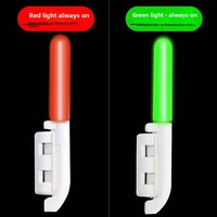 Alarme de morsure à clipser sur la pointe de la canne à pêche, LED, vibration sensible, indicateur de pêche nocturne, clignotement rouge et vert, étanche