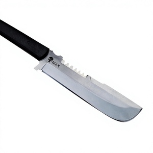 Couteau de camping en acier inoxydable, lame à pointe tombante, bord dentelé, manche en bois, outil de survie en plein air, couteau artisanal inspiré du film Punisher, 12 pouces - Product Image 3