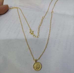 Collar con colgante de Luna y sol para mujer, de Plata de Ley <span class=keywords><strong>925</strong></span>, cadena multicapa para clavícula, joyería fina - Product Image 3