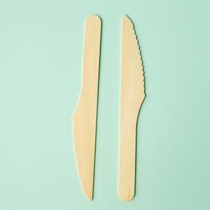 Cuchillo Desechable de Madera de 165 mm, Certificado FSC, Ecológico, Biodegradable, Apto para Alimentos, Marca KEGO, Proveedor Mayorista para la Industria Alimentaria - Product Image 1