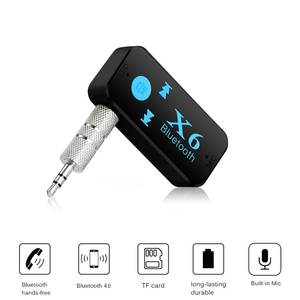 X6 4.1 EDR bluetooth 4.1V <span class=keywords><strong>adaptateur</strong></span> de récepteur Audio Aux sans fil 3.5mm Kit mains libres <span class=keywords><strong>pour</strong></span> voiture carte TF récepteur de musique avec micro - Product Image 3