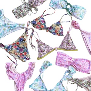 Wholesale Blue and White Porcelain Beach Triangle Floral Lace up Push up High Cut 2 Piece Set Swimwear for <b>Men</b> - Product Image 4