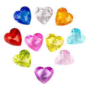 Acrylic Heart Shaped Gemstone Toy Reward Childrens Gift Treasure Hunt Game - Product Image 1