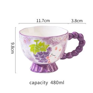 Taza de <span class=keywords><strong>Desayuno</strong></span> de Cerámica de 480 ml, Estilo Dibujos Animados, Pintada a Mano, Linda, Taza de Gran Capacidad, Taza de Café para Oficina - Product Image 6