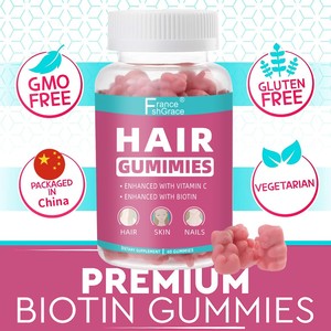OEM Suppléments Naturels Candy Gel Jar Gummy Vitamine Biotine Vegan Food Hair Gummies - Product Image 6