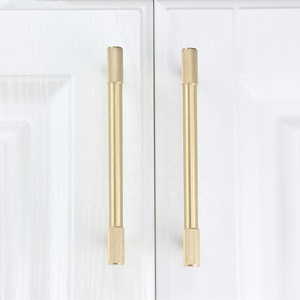 Tay nắm tủ vàng mạ vàng tùy chỉnh, tay nắm ngăn kéo tròn, tay nắm tủ bằng đồng thau đánh bóng - Product Image 3