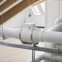 Ventilateur centrifuge minimaliste léger ELMAK de 6 pouces, dispositif de ventilation en plastique pour le chauffage et le refroidissement des supermarchés