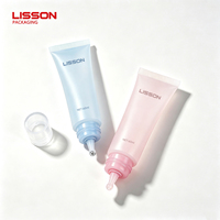 Tube souple personnalisé en PE avec embout compte-gouttes et applicateur à bille roulante pour emballage cosmétique de soins oculaires et sérum capillaire