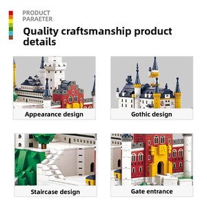 Blocs de construction en plastique ABS à petites particules Vanger Allemagne Bavière Neuschwanstein, jouets éducatifs, vente en gros, 14 ans et plus, à assembler - Product Image 3