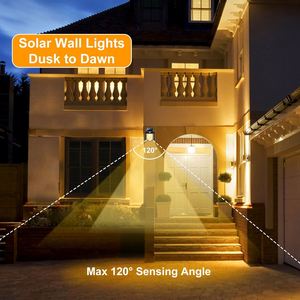 Luces Solares de Pared para Exteriores LED IP65 Impermeables con Sensor de Luz Regulable para Jardín 28-43 Lúmenes - Product Image 4
