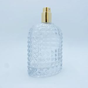 Botella de perfume recargable de 50 ml con relieve, vacía, con tapa de plástico para creaciones de fragancias DIY en el cuidado personal, frascos de perfume DIY. - Product Image 3