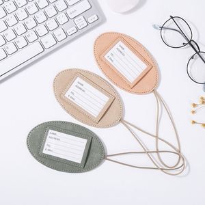Travel Luggage <b>Tag</b> Baggage Identity <b>ID</b> Labels Portable PU Leather Suitcase <b>Tag</b> Name Address Card Holder Baggage Boarding Bag <b>Tag</b> - Product Image 3