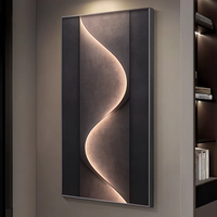 Peinture Murale LED en Porcelaine Cristalline Abstraite de Luxe, Style Géométrique 3D Moderne et Simple, Idéale pour Porche et Salon (Vente en Gros)