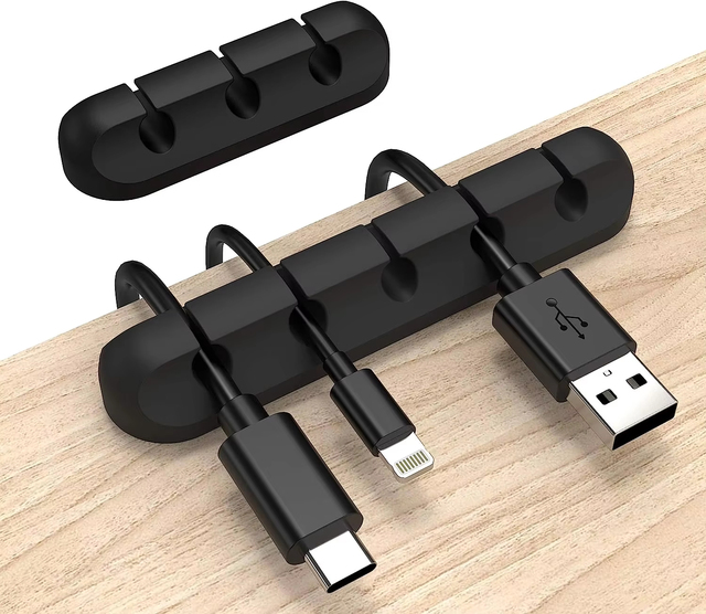 Multi-Functional Adhesive Cable Management Organizer with Slots Universal Fit for Desk Car Home USB Data Audio Cable Fixing