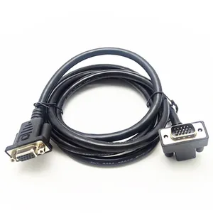 Custom 1.5 meter Elbow 90 Degree Upward Angled D-Sub VGA DB15 15pin Male to Female Extension Cable For PC