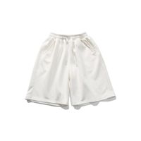 Nouveauté : Short de sport décontracté unisexe, simple, polyvalent, 100% coton, mi-long, respirant, de haute qualité, avec cordon de serrage