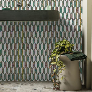 Impermeable mezcla de colores diseño <span class=keywords><strong>3D</strong></span> PVD piso pared Panel pegatina Fondo mosaico azulejo para decoración del hogar - Product Image 1