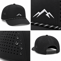 Casquette Trucker 5 Panneaux Personnalisée avec Corde Brodé, Casquette de Baseball Imperméable à Trous Découpés au Laser, Gorras