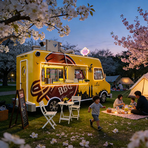 Heavy Duty Mobile Catering <b>Trailer</b> BBQ Food Truck with Stainless Steel Kitchen - Product Image 1