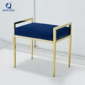 Factory hot sale bed footstool piano bench foot stool gold stainless steel customized factory price ottoman