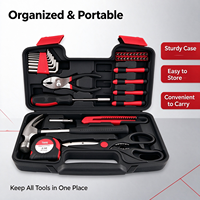 Professional 39-Piece Household Hardware Tool Set with Rubber Grip Claw Hammer for Residential Renovation Maintenance