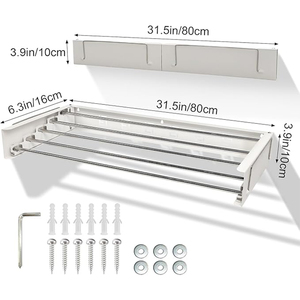 <span class=keywords><strong>Coulissant</strong></span> rétractable pliable Fordable tirer pousser les vêtements en acier étendoir vêtements corée support mural <span class=keywords><strong>cintre</strong></span> pour les vêtements - Product Image 6