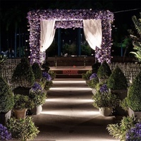Décoration d'événement en plein air, fleurs artificielles, fleurs roses, passage, arche de mariage, fleurs