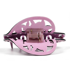 CANYUAN Pinza <span class=keywords><strong>de</strong></span> Pelo <span class=keywords><strong>de</strong></span> Acetato con Diseño <span class=keywords><strong>de</strong></span> Corazón Hueco, Personalizada con Flores, Unisex, Colorida, para Negocios y Moda - Product Image 4