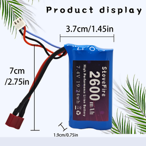 7.4V điện dung lượng lớn pin lithium 18650 có thể sạc lại t-cắm tốc độ cao điều khiển từ xa Xe <span class=keywords><strong>RC</strong></span> 8.4V Giao hàng nhanh - Product Image 2