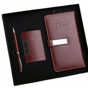 Custom Logo <b>Notebook</b> Gift <b>Set</b> - Softcover Journal, Pen & Keychain - Branded Corporate Gifts & Promotional Swag - Product Image 1