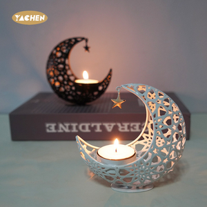 Yachen tempat lilin <span class=keywords><strong>Ramadan</strong></span>, pemegang cahaya teh bulan dudukan lilin bulan dekorasi Lebaran dekorasi meja <span class=keywords><strong>Ramadan</strong></span> 2025 - Product Image 1