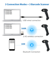 Escáner de Código de Barras Inalámbrico Dyscan DS5900B-2D, Escáner de Código QR Automático Inalámbrico USB 2D, Lector de Códigos de Barras PDF417 Data Matrix