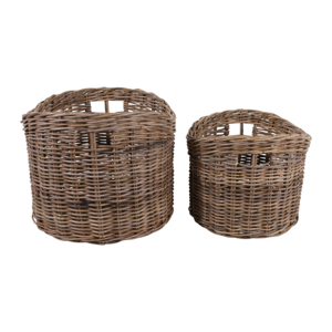 Round Woven Rattan Storage <b>Basket</b> Set Modern Decorative <b>Baskets</b> <b>for</b> <b>Shelf</b> and Home Organization - Product Image 2