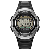 Montres de sport pour hommes Montre-bracelet étanche à écran LCD numérique Impression personnalisée Articles en vrac multifonctionnels 5ATM Lots en gros