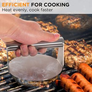 Ensemble d'outils de barbecue en acier inoxydable, presse à hamburgers en métal de 2 mm pour camping en plein air, fête, presse à viande pour hamburgers - Product Image 4