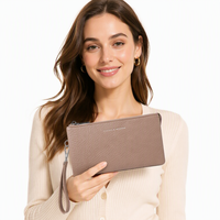 Dompet Panjang Wanita Model Baru Sederhana Bahan PU Lembut Kapasitas Besar Tahan Air dengan Ritsleting, Tas Clutch Multifungsi, Cocok untuk Perjalanan Antar Negara