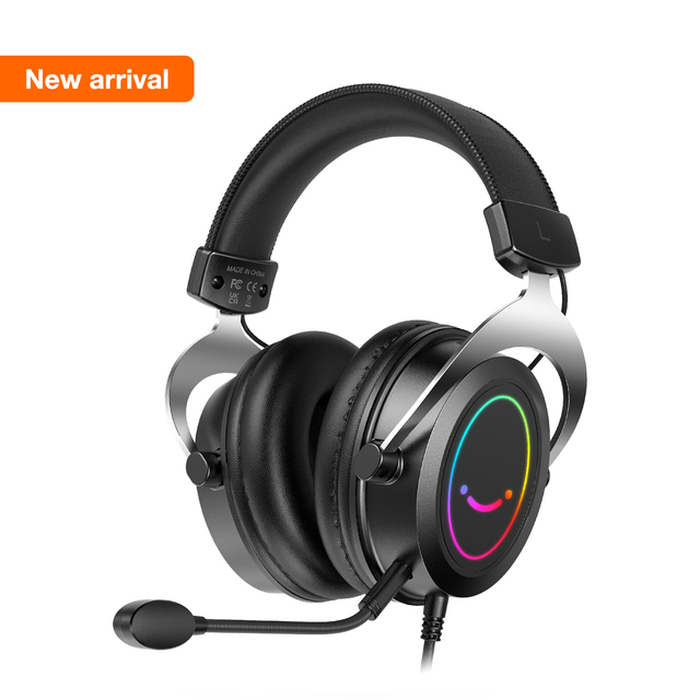 For H3 3.5mm Wired Over-Ear Gaming Headset with RGB Lighting ENC Noise Cancellation Sports & DJ Use Microphone