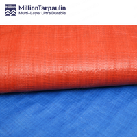Bâche en polyéthylène robuste Million Blue Orange pour camions, imperméable, protection solaire pour le camping, enroulable, en HDPE
