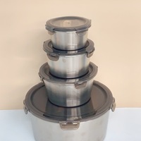 Nouvelle boîte à lunch moderne pour dortoir, en acier inoxydable de qualité alimentaire, avec couvercle en plastique à boucle ronde scellée, pour conserver la fraîcheur, 1-3L