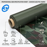 Tissu tricoté en PVC camouflage vert imperméable et résistant à l'huile, respirant et indéchirable pour pantalons de travail d'extérieur