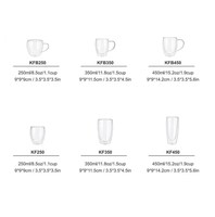 Gobelet en verre borosilicate à double paroi IKOO avec couvercle en bambou, compatible micro-ondes, sans BPA, écologique, moderne, 250 ml-450 ml