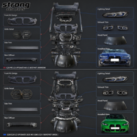 Kit carrosserie sport G20 M3 LCI (version étroite et large) avec pare-chocs avant et arrière, capot et calandre pour conversion BMW Série 3