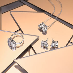 Anelli di Fidanzamento e Promessa in Argento S925 con Zirconia Simulata 5A 8A, Design Personalizzato Elegante e di Bellezza Indefinita - Product Image 5