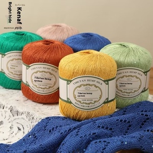 Chal de manga corta de verano al por mayor hilo de tejer de algodón suave patrón teñido lentejuelas encaje de lino oculto alto para bordado - Product Image 2