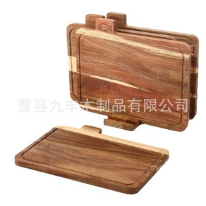 Jiufeng Acacia <b>Wood</b> Cutting Board Rectangle Multifunction Kitchen Chopping <b>Block</b> With Food Icons For Organized Cooking - Product Image 3