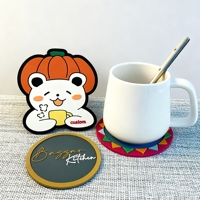 Individuelles Logo PVC Weiche Gummi-Untersetzer Hitzebeständige Kaffeetassen-Untersetzer Getränke-Untersetzer Kaffee-Tee-Matte Weiche PVC-Gummi-Untersetzer