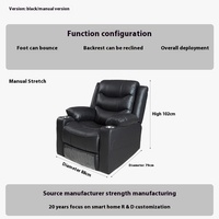 Fauteuil inclinable moderne en cuir véritable pleine fleur, fonction électrique, en bois massif, écologique, idéal pour petit appartement, transformable en lit