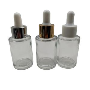 Bouteille sérum à épaule haut incliné en verre, transparent et givré, avec compte-gouttes en plastique, 30ml, livraison directe d'usine, nouveau style - Product Image 4