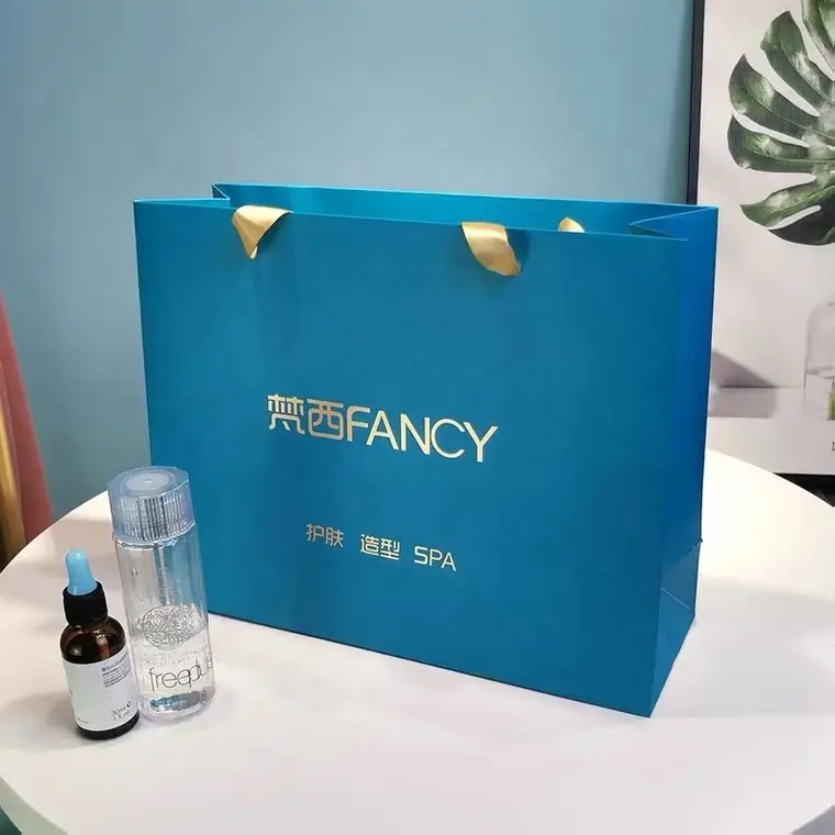 Luxury Custom Own Logo Printed Retail Clothing Packaging Paper Bag Shopping Packaging Paper Bag for Clothes